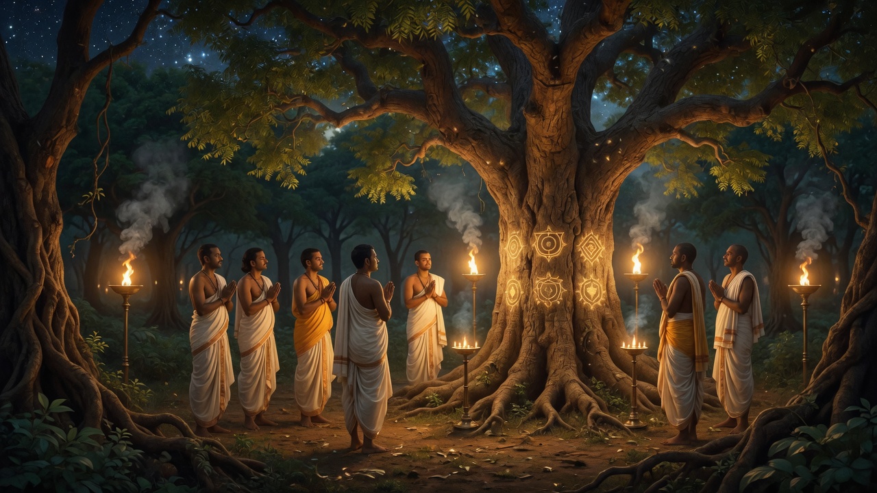 Priests seeking the sacred neem tree for Nabakalebara